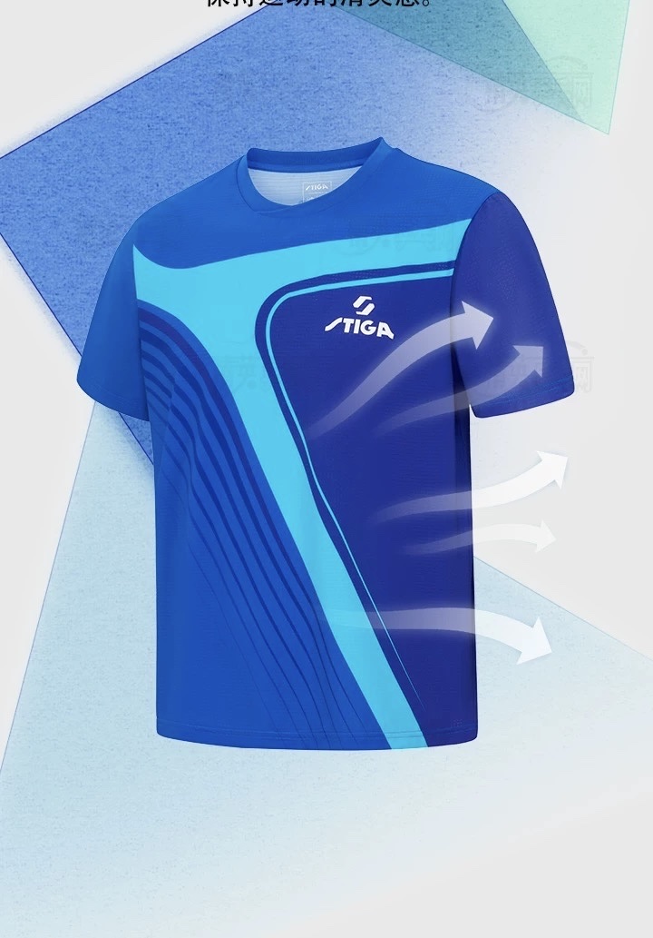 Áo thun Thể Thao Stiga in họa tiết khối màu